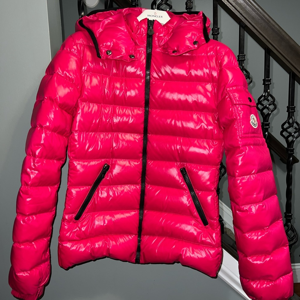 Hot pink Moncler Bady Puffer Jacket